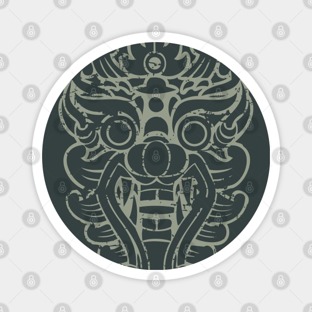 Aztec mask face #4: Barong, Balinese mask / The Beach movie Magnet by GreekTavern